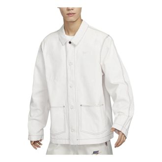 Nike Sportswear Lapel Work Jacket White Grey FD9899-030