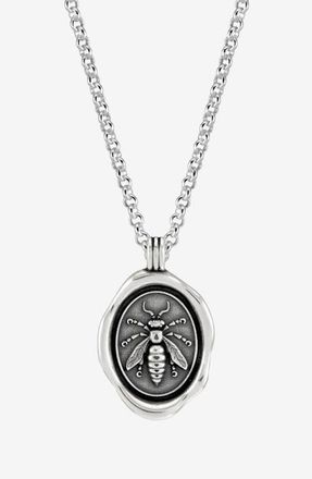 Dower & Hall Mens Achievement Wasp Talisman Necklace in Sterling Silver at Nordstrom, Size 22