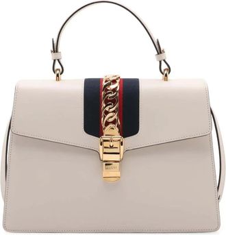 Gucci Borsa a tracolla Sylvie media in pelle con manico 2016-2025 - Bianco