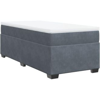 vidaXL Cama Box Spring Con Colch&oacute;n Terciopelo Gris Oscuro 80x200 Cm Vidaxl