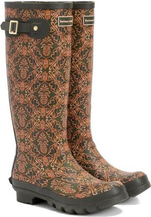 Barbour Pineapple Print Cami Wellington Boot at Nordstrom, Size 10