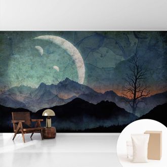 Tulup Tapete Vliestapete Mit Kleber - Fototapete Mit Motiv - Wandtapete Modern - Wandgestaltung Nachtlandschaft 416x254 Cm