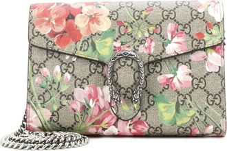 Gucci Dionysus Chain Wallet Blooms Print GG Coated Canvas Small crossbody bag - Bruin
