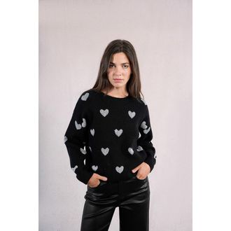 Molly Bracken Trui in tricot met hartjesmotief