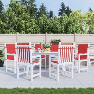 vidaXL Coj&iacute;n Silla Jard&iacute;n Respaldo Bajo 6 Uds Tela Oxford Rojo Vidaxl