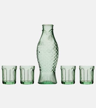 Serax Fish & Fish carafe and set of 4 glasses by Paola Navone