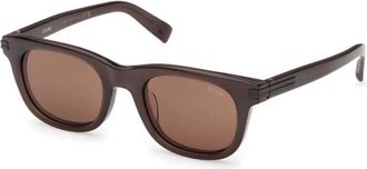 Ermenegildo Zegna Ez 0281 48E Zonnebrillen - Heren - Zonnebrillen - Bruin - 54 MM - Accessoires