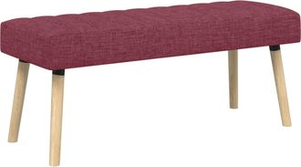 vidaXL Banco Con Tapizado En Canal Rojo Vino 110 X 40 X 46 Cm Tela Vidaxl