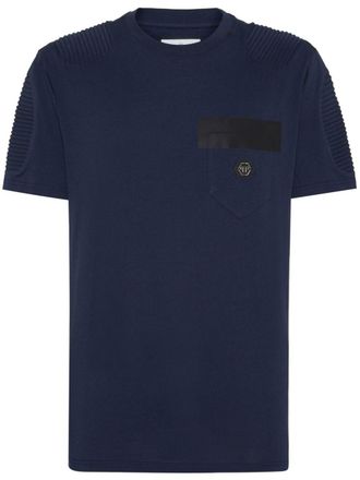 Philipp Plein logo-appliqu&eacute; cotton T-shirt - Blue