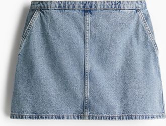 H&M Minijupe in A-Linie - Helles Denimblau