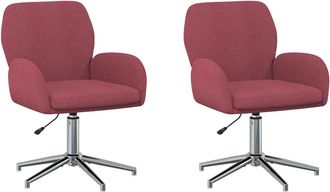 vidaXL Sillas De Escritorio Giratorias 2 Uds. 54 X 58 X 90 Cm Tela Vidaxl