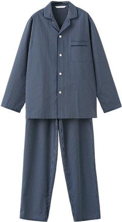 Mango Stripe Cotton Pajamas in Navy at Nordstrom, Size Medium