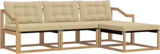 vidaXL Conjunto De Sof&aacute;s De Exterior 4 Uds. Y Beige Vidaxl