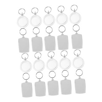 Frcolor 100Pcs Acrylic Photo Frame Keychain Lightweight Keyrings for DIY Durable Photo Holders for Memories for Friends Family