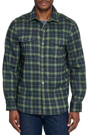 ConStruct Plaid Shirt Jacket in Navy/green at Nordstrom, Size Xx-Large