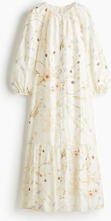 H&M Oversized Kleid mit Bindegürtel - White