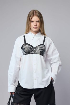 Vaquera Women Trompe Loeil Button Down Shirt Woven