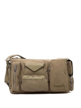 Desigual multi-pocket shoulder bag - women - Polyurethane/Cotton/Linen/Flax/Viscose/Lyocell/Polyester - One Size - Neutrals