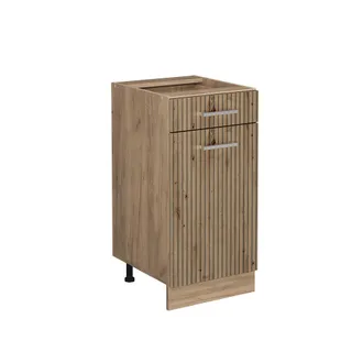 Vicco Mueble Bajo De Cocina R-line, Roble Artesanal, 40 Cm Sin Encimera