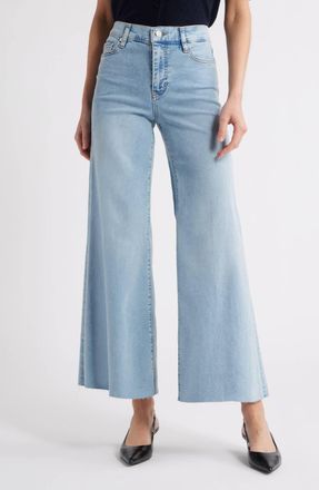 Frame Denim Le Palazzo Crop Wide Leg Jeans In Tribute Raw After