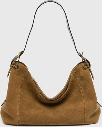 Diesel D-Line-Shoulder bag in waxed suede - Shoulder Bags - Woman - Brown