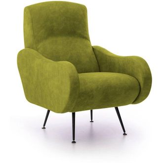 Dmora Poltrona Lasnigo, Poltroncina Braccioli, Peso Supportato 90 kg Made in Italy, Materiale Struttura in Legno, 70x100x98h cm Verde