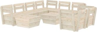 vidaXL Muebles De Palets De Jard&iacute;n 10 Pzas Madera De Abeto Impregnada Vidaxl