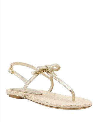 Stuart Weitzman Womens Felicity Espadrille Thong Sandals In Light Gold