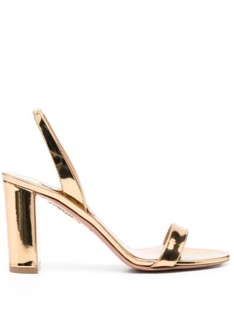 Aquazzura Sandali con tacco largo So Nude - Oro