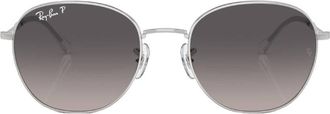 Ray-Ban Polarized Grey Gradient Round Unisex Sunglasses RB3809 003/M3 55