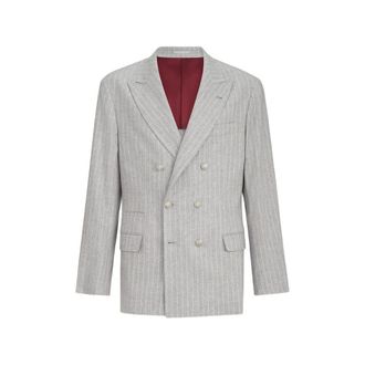 Brunello Cucinelli Pinstripe-pattern Double-breasted Blazer