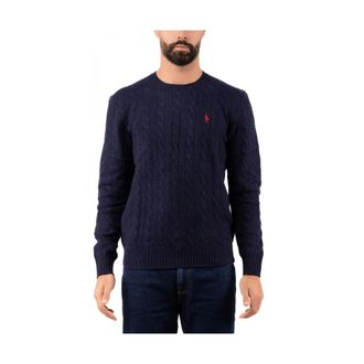 Ralph Lauren Round-neck Knitwear, male, Blue, XL, Round-neck Knitwear