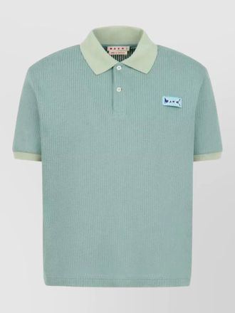 Marni jacquard knit polo shirt short sleeves