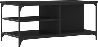 vidaXL Mesa de centro madera contrachapada negro 100x50x45 cm Vidaxl