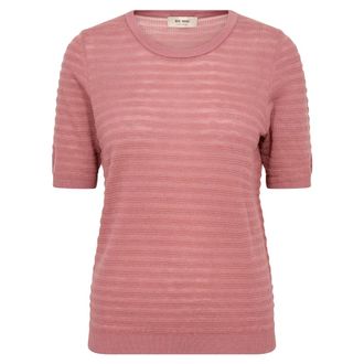 Mos Mosh MMBouch Dotty SS Knit - female - MOS MOSH - Round-neck Knitwear - Pink - M - Knitwear
