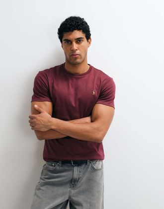 Polo Ralph Lauren t-shirt slim fit personalizzata color bordeaux-Rosso