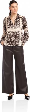 Fifteen Twenty Tess Half Placket Shirt In Brown