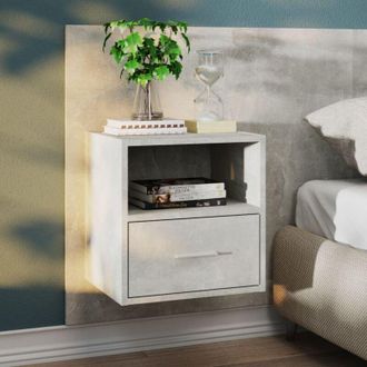 vidaXL Mesita De Noche De Pared Color Gris Hormig&oacute;n Vidaxl