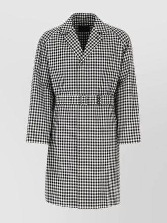 Prada embroidered cotton single breasted coat