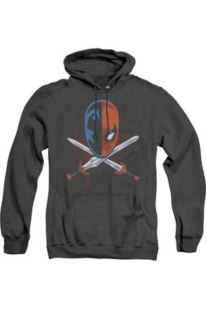 Gildan Justice League of America Crossed Swords Adult Heather Hoodie / Hooded Sweatshirt