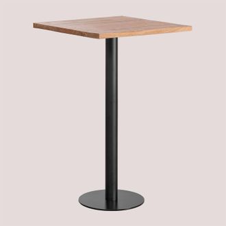 Sklum Mesa Alta De Bar Cuadrada En Madera De Acacia Macchiato Sklum