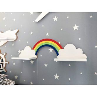 OEM Estantes De Nubes Con Arco&iacute;ris, Juego De 2, Elegance