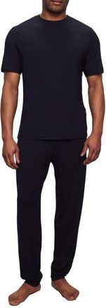 Eberjey Henry Stretch Tencel Modal Short Sleeve Pajamas in Black at Nordstrom, Size X-Large