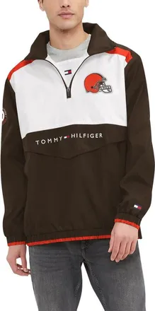 Tommy Hilfiger Mens Tommy Hilfiger Brown/White Cleveland Browns Carter Half-Zip Hooded Top at Nordstrom, Size Xx-Large