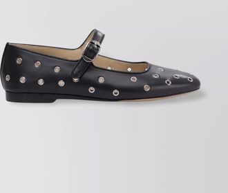 Le Monde Beryl studs leather ballerina shoes