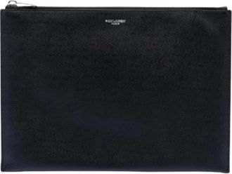 Saint Laurent Pre-owned Clutch - Dames - Vintage Clutch - Zwart - ONE Size - Leer - Vintage