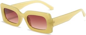 Generic Square Outdoor Mens Sunglasses Womens Vacation Driving Party Sun Glasses(Orange)