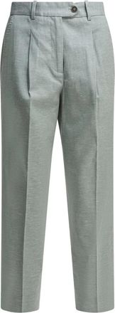 Circolo 1901 Broek met Plooi - Dames - Straight fit broeken - Blauw - M - Leer - Broeken