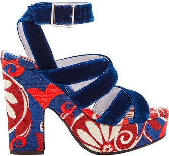 La DoubleJ Medal Wedge Moonflower Navy at Nordstrom, Size 40 It