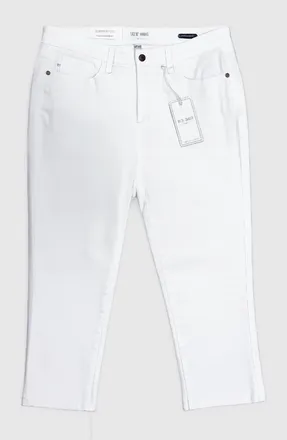 Judy Blue Womens Mid Rise Capri Jeans In White